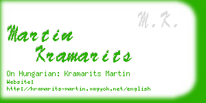 martin kramarits business card